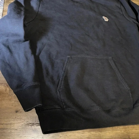 PS Paul Smith Zebra Logo Organic Cotton Hoodie Black Sweatshirt Size Medium - Picture 8 of 14